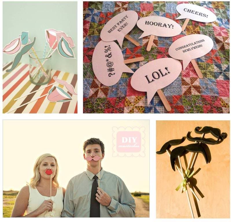 Photo props are a new and expanding trend at weddings and other parties