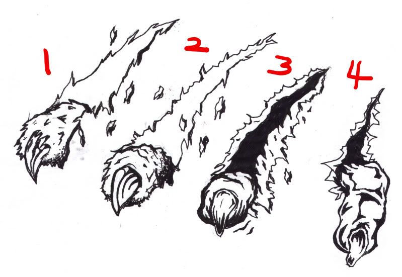 some claws ripping through some claws ripping through