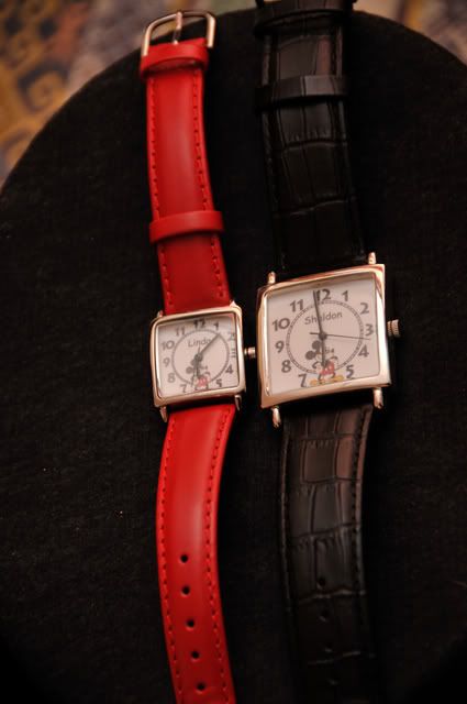 Small faced ones for the girls with Mickey a red watch band our wedding 