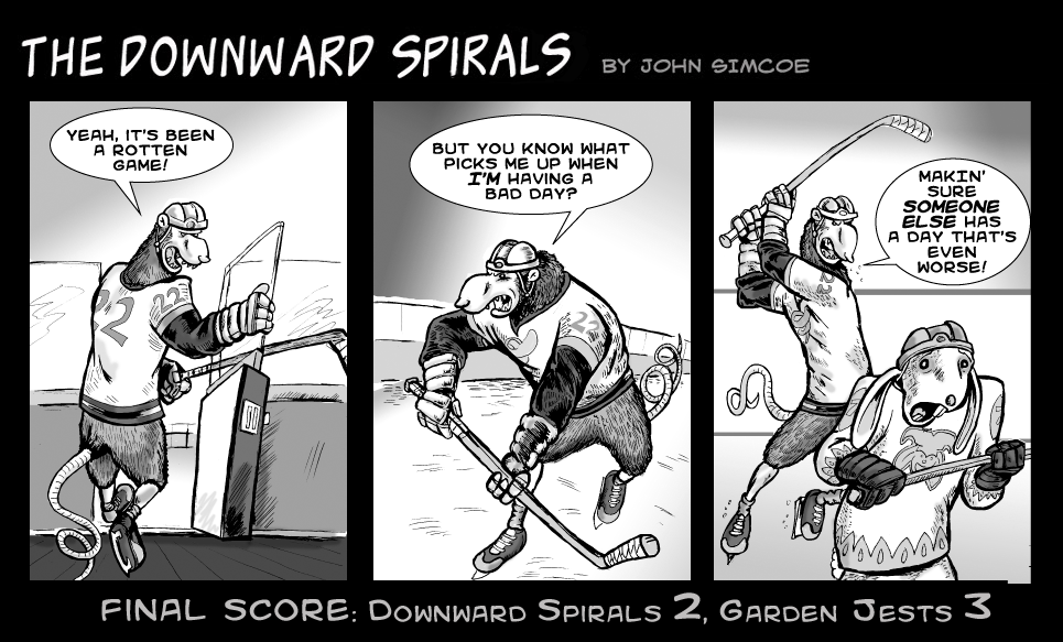 Downward Spirals,hockey,comic,possum