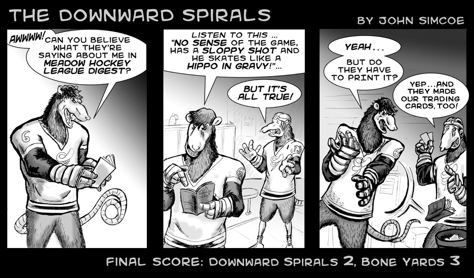 downward spirals,hockey,possum,comic
