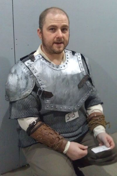 Our numbered stickers for the costume contest didn't stay stuck. The only part of my body mine would stick to was my chest.