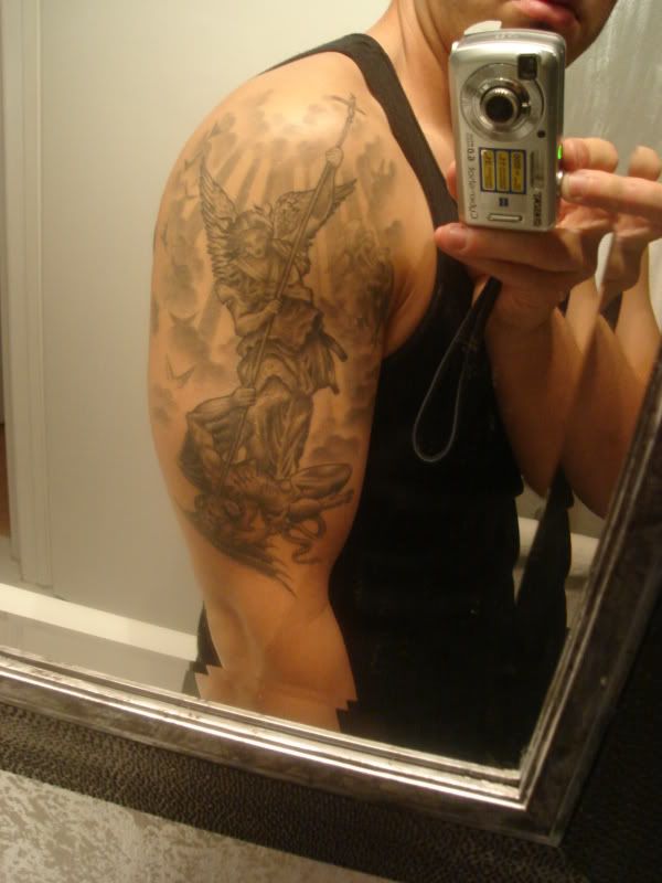 heres a pic of my first tat. st michael cant wait until I can afford to get 