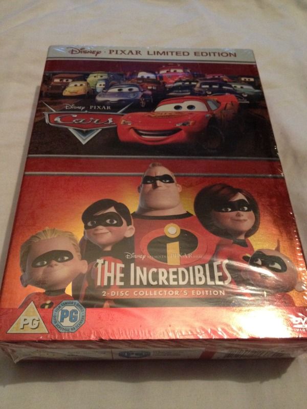 Walt Disney Pixars Cars And The Incredibles Dvd Boxset With Rare Pop Up