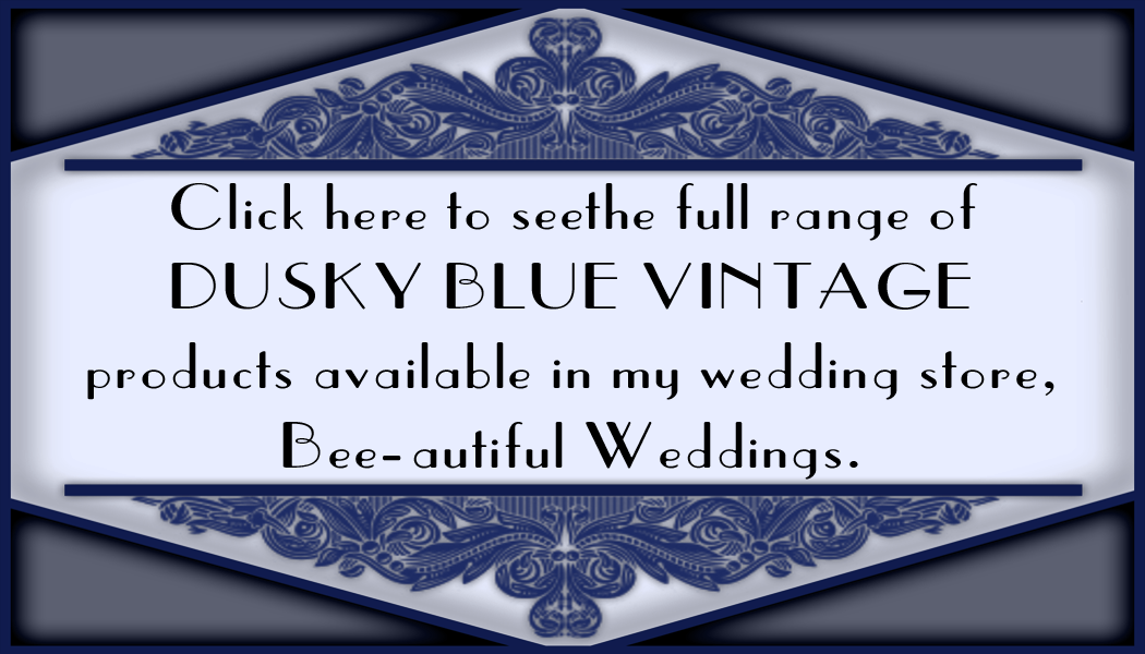Dusky Blue Vintage wedding invitation Personalise with text images