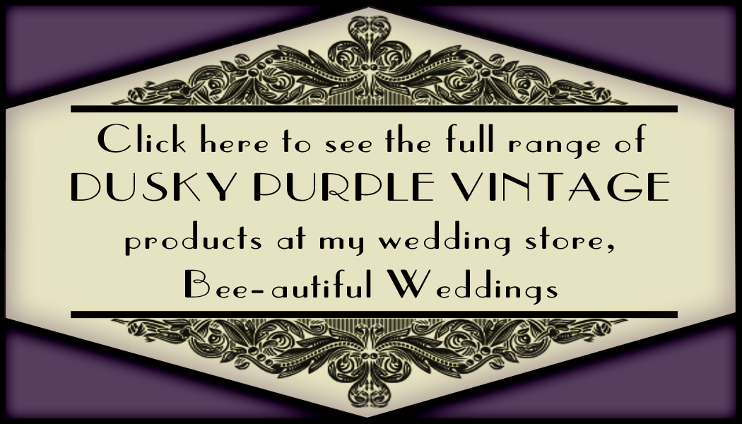 An elegant vintage style design in dusky purple and black