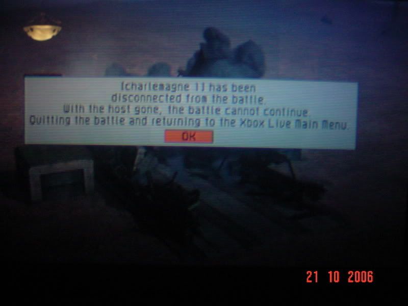 Disconnects aftre losing his base.