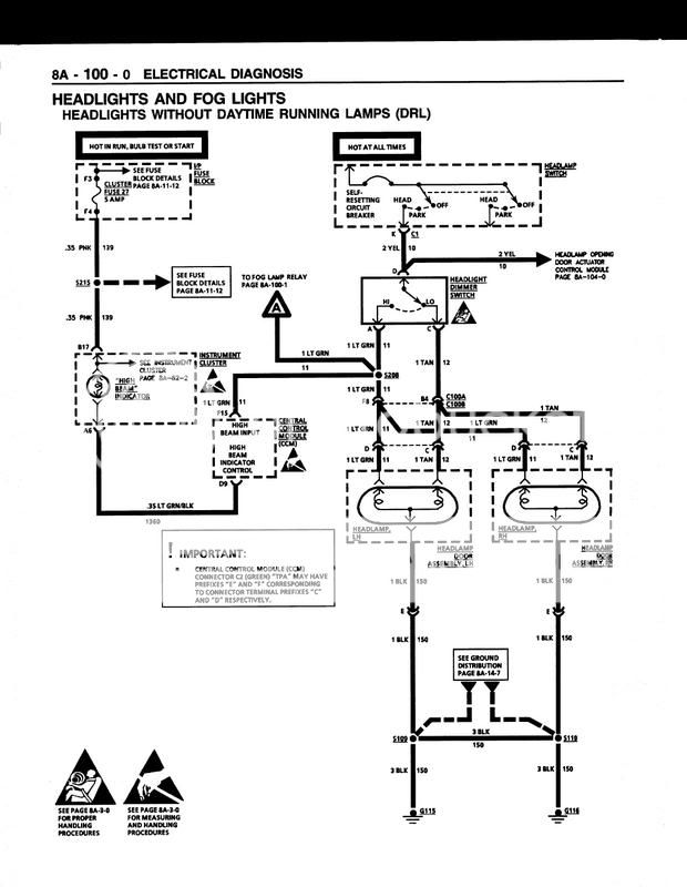 1994 headlight wiring diagram needed - CorvetteForum - Chevrolet