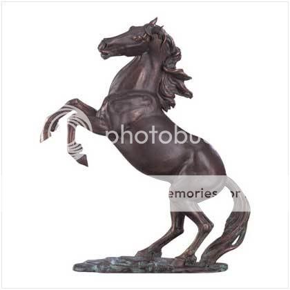 Liberty Bronze Stallion Horse Statue Wild West  