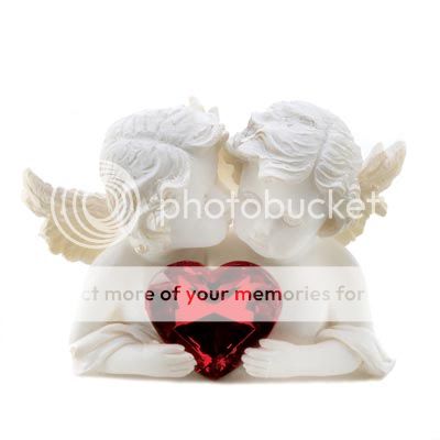   Love Kissing with Red Crystal Heart Figurine Statue Valentine  