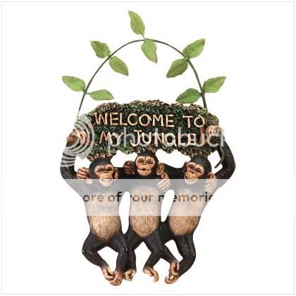 Monkey Chimpanzee Welcome To My Jungle Sign Plaque  