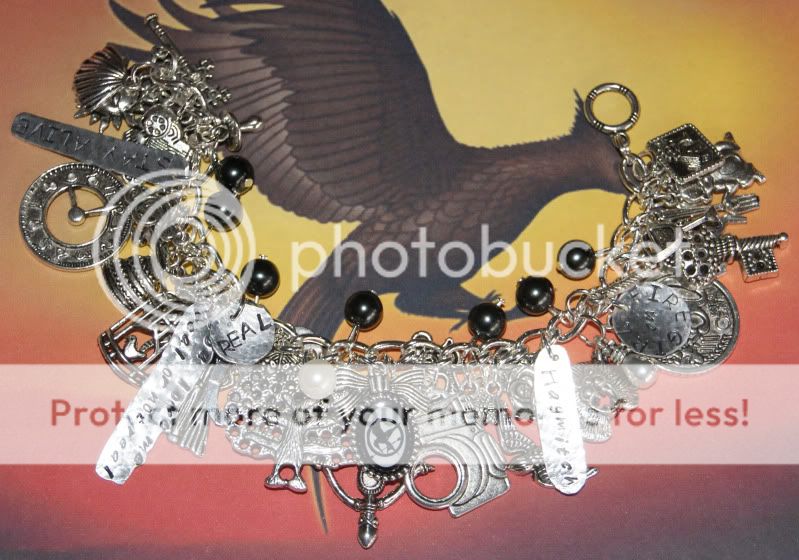   Trilogy Charm Bracelet ~ Katniss ~ Peeta ~ Gale ~ Mockingjay ~  