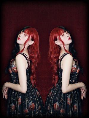  photo Black X Red Split Color Wigs WIG25 2_zpsmk2b0kfq.jpg