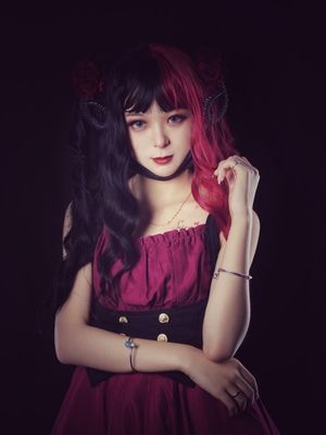  photo Black X Red Split Color Wigs WIG25 3_zps9vendypk.jpg