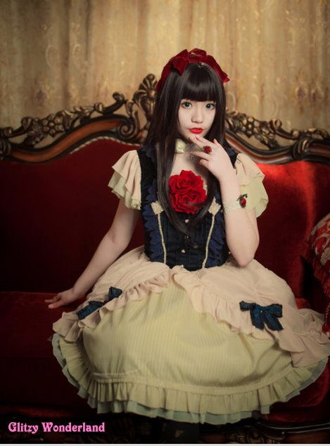Snow white lolita dress cosplay costume Women lady infanta adult party ...