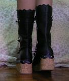 Black Lolita platform sole boots gothic US 5.5   10.5  