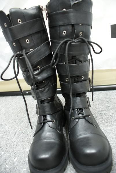 Black Engineer boots 5 buckles biker motorbike shoes punk rock emo EUR ...