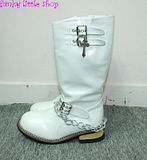 Punk Rock Goth white engineer cowboy boots EUR 34   44  