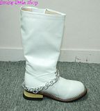 Punk Rock Goth white engineer cowboy boots EUR 34   44  