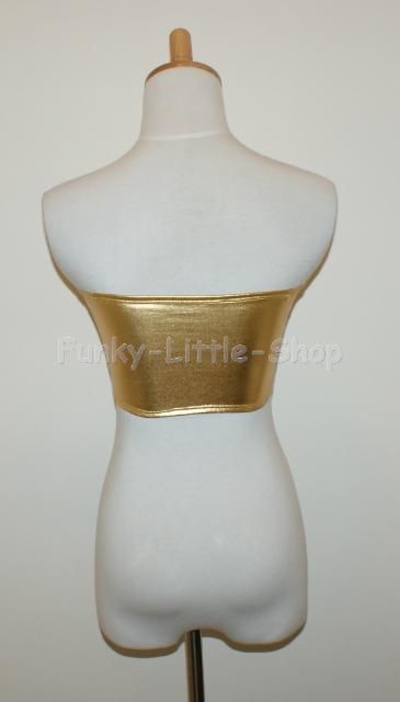 colors shiny metallic tube top cyber rock punk emo S  