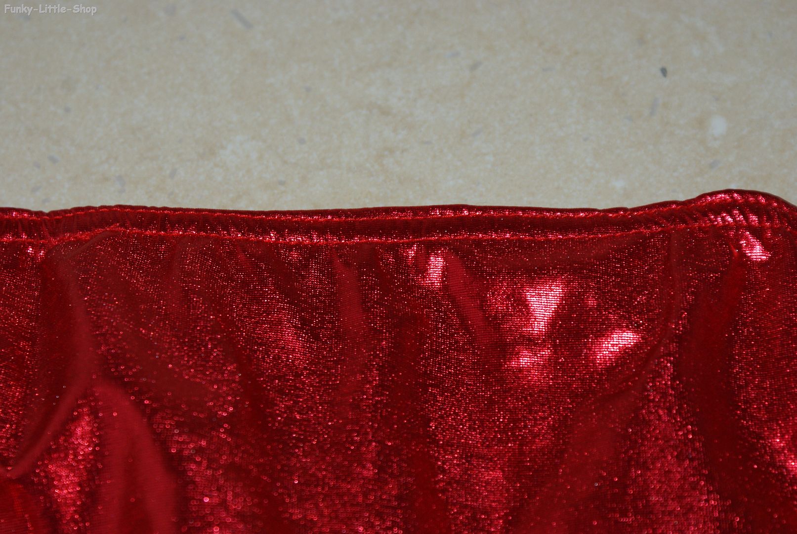 shiny wet look red tube top cyber club rock punk S/M  