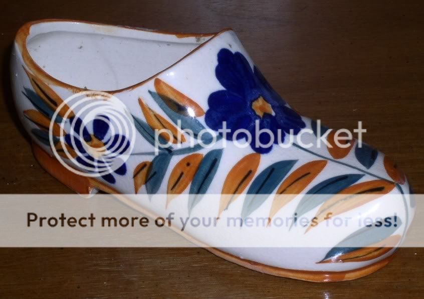 Colorful Vintage Ceramic Dutch Shoe   Occupied Japan  