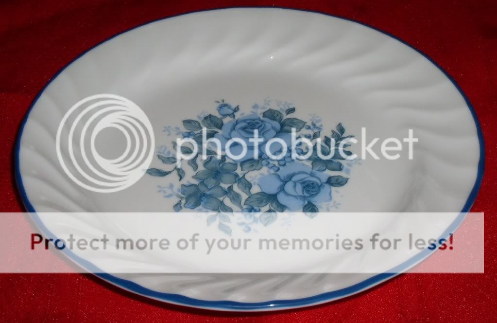 Corelle BLUE VELVET Pattern Enhancements Swirl Style Bread & Butter 